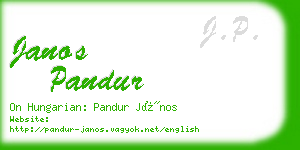 janos pandur business card